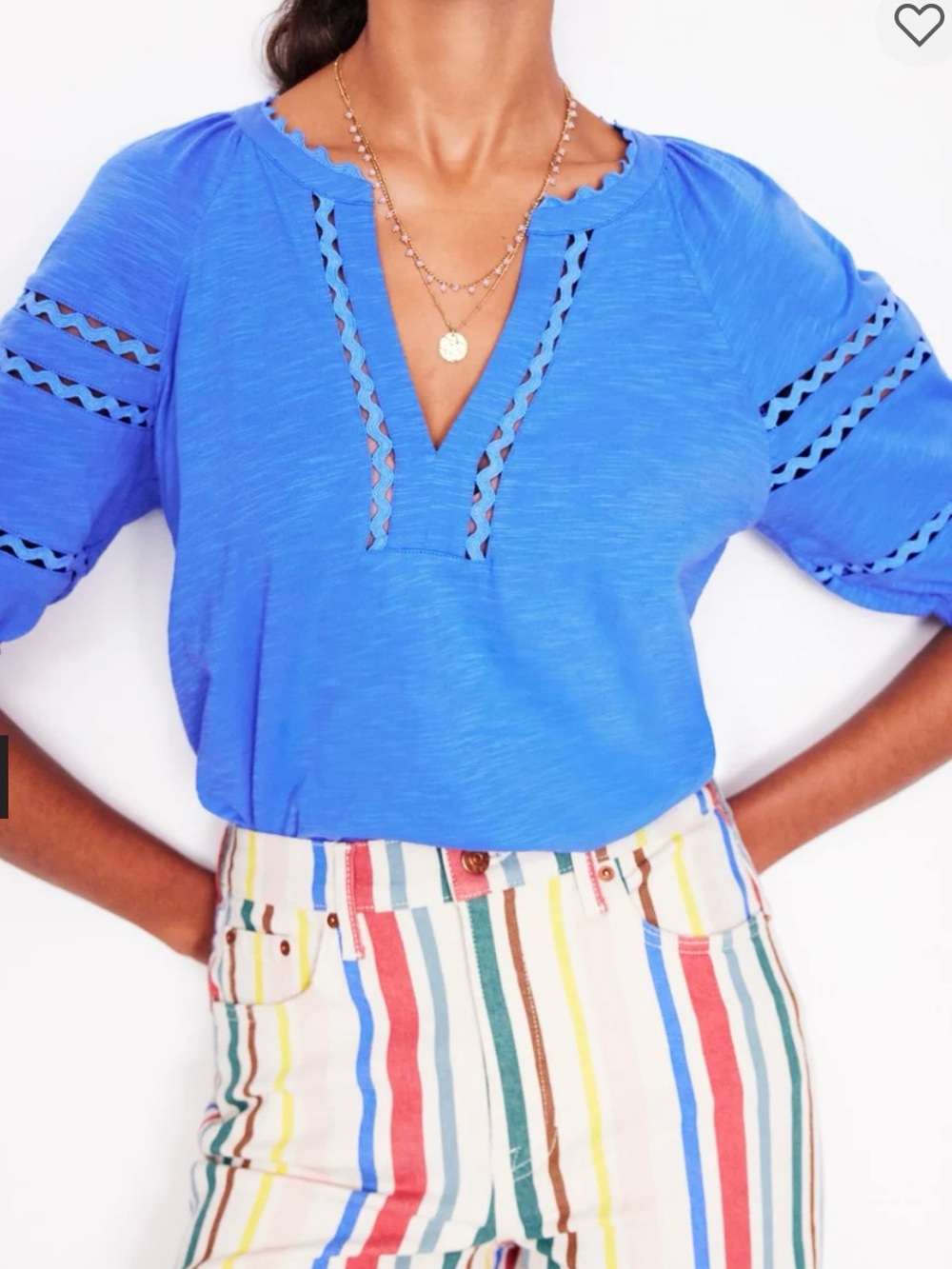 Boden Maisy Rikrak Trim Top - Picture 2 of 9